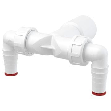 shumee Priključek za sifon 40/32 mm, z nepovratnim ventilom in dvema izhodoma za cev pralnega/pomivalnega stroja