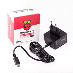 Raspberry Pi Raspberry Pi 4 USB-C Napajalnik 15.3W, 5.1V, EU, Črni 
