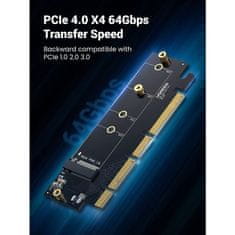 Ugreen M.2 PCIe NVME M-Key na PCIe 4.0 x16 adapter s hladilnikom - box