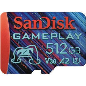 SanDisk GamePlay microSDXC UHS-I Card, 512GB Gaming microSDXC, 190MB/s, 130MB/s W, UHS-I, V30, U3, C