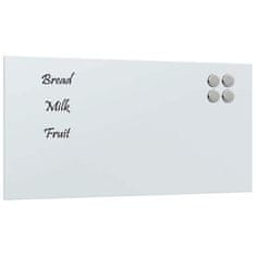 Vidaxl Stenska magnetna tabla bela 80x40 cm kaljeno steklo