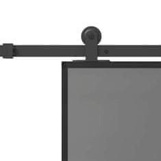 Vidaxl Drsna vrata z opremo 76x205 cm kaljeno steklo in aluminij