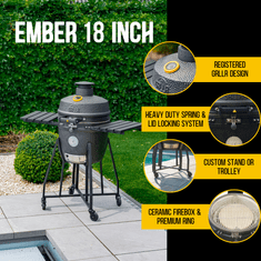 GRLLR Ember Kamado Classic 18" - Matt Black