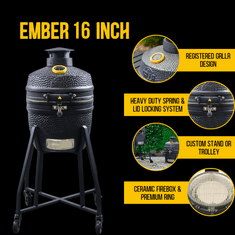 GRLLR Ember Kamado Classic 16" - Matt Black