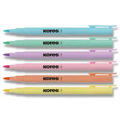 Kores Style Čopičev marker - pastelni, 6 barv