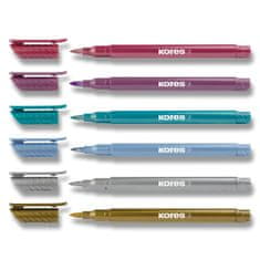 Kores Style Brush Marker - kovinski, 6 barv