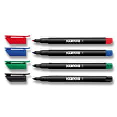 Kores Permanentni marker K-Marker - komplet 4 barv, tanka konica M