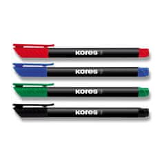 Kores Permanentni marker K-Marker - komplet 4 barv, tanka konica M