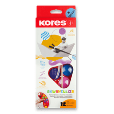 Kores Vodne barve Akuarellos - 12 barv, premer 30 mm
