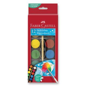 Faber-Castell Vodne barve - 12 barv, premer 30 mm