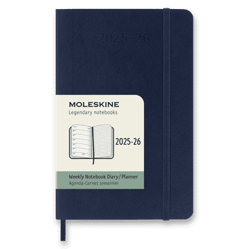 Moleskine 18-mesečni dnevnik 2025-26 - mehke platnice, S, tedenski - modri