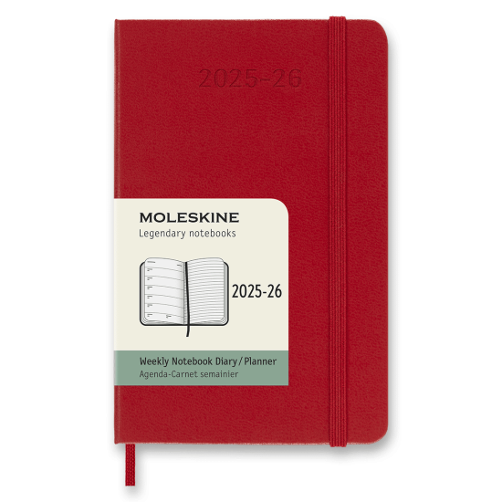 Moleskine 18-mesečni dnevnik 2024 - 25 - trda vezava, S tedenski - rdeča