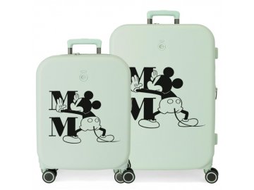 Joummabags Komplet luksuznih potovalnih kovčkov iz ABS MICKEY MOUSE Happines Verde, 70cm/55cm, 3669524
