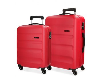 Joummabags ROLL ROAD Flex Red, komplet potovalnih kovčkov iz ABS, 55-65cm, 5849564