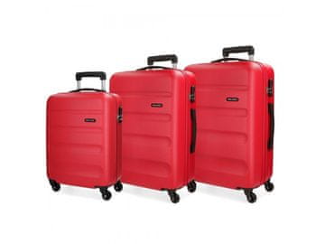 Joummabags ROLL ROAD Flex Red, komplet potovalnih kovčkov ABS, 55-65-75cm, 5849464