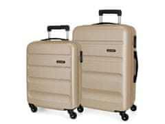 Joummabags ROLL ROAD Flex Champagne, komplet potovalnih kovčkov iz ABS, 55-65cm, 5849569