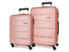 Joummabags ROLL ROAD Flex Nude, komplet potovalnih kovčkov iz ABS, 55-65 cm, 584956C