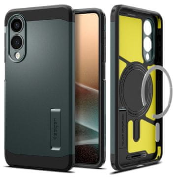 Spigen Tough Armor AI (MagFit) ovitek za Galaxy S25 Edge, temno zelen (ACS09424)