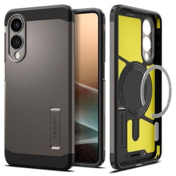 Spigen Tough Armor AI (MagFit) ovitek za Galaxy S25 Edge, siv (Gunmetal) (ACS09423)