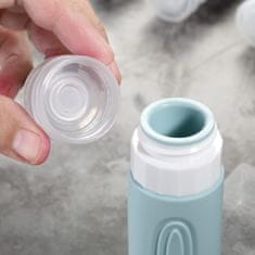 Potovalne stekleničke za kozmetiko –dovoljeno za ročno prtljago, 4x 90 ml silikonske posodice s prozorno torbico, neprepustne in stisljive_TUBYGRAY