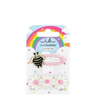 Invisibobble Sponke za lase Snap Clip Kids Vesela pomladna čebela 2 kosa