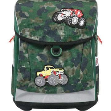 SKY Šolska torba Monster Truck z udobnimi naramnicami in odsevnimi elementi