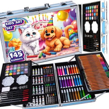 MG Art Suitcase Pets set za slikanje v kovčku za otroke 145ks, roza