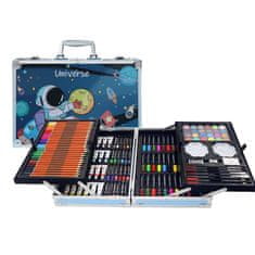 MG Art Suitcase Universe set za slikanje v kovčku za otroke 145ks, modro