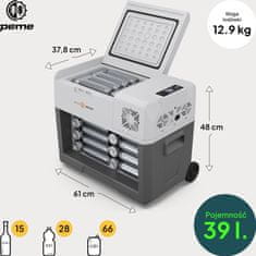 PEME Prenosni turistični hladilnik s kompresorjem Expedition 40 Adventure Orange 39L s funkcijo gretja 12-220V