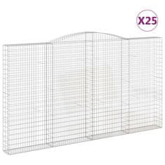 Vidaxl Obokane gabion košare 25kosov 400x50x220/240cm pocinkano železo