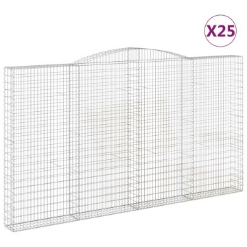 Vidaxl Obokane gabion košare 25kosov 400x50x220/240cm pocinkano železo