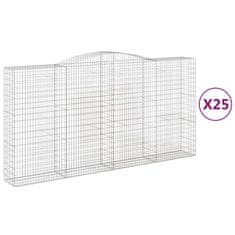 Vidaxl Obokane gabion košare 25kosov 400x50x200/220cm pocinkano železo