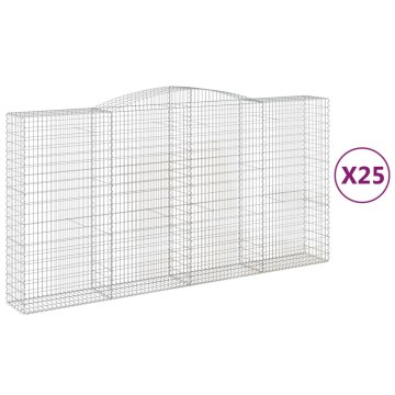 Vidaxl Obokane gabion košare 25kosov 400x50x200/220cm pocinkano železo
