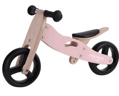 FREE2MOVE Rider 2-v-1 leseni trikolesni poganjalec, roza (48822)