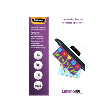 Fellowes žepki za plastificiranje A4, mat, 80 mic, 100 kosov