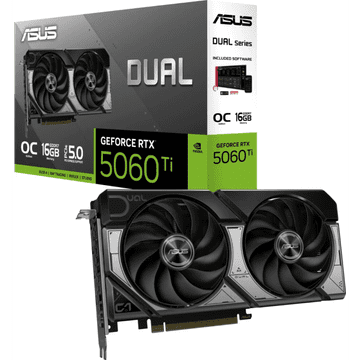 ASUS Grafična kartica Dual GeForce RTX 5060 Ti OC, 16GB GDDR7, PCI-E 5.0 DUAL-RTX5060TI-O16G
