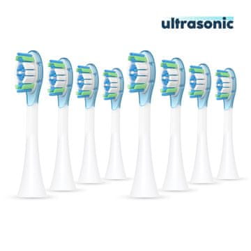 Ultrasonic Nastavki za Philips Sonicare C3 Premium Plaque Defense, 8 kosi, beli