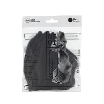 NEQI Adult Community Face Coverings M-L Black zaščitna maska 3 kos