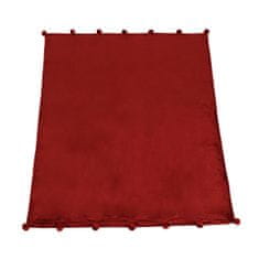 KONDELA Plišasta odeja Luang z boblji 150x200 cm - bordo