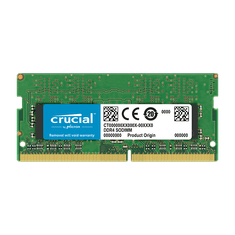 Crucial 8GB DDR4-2400 SODIMM PC4-19200 CL17, 1.2V Single Ranked