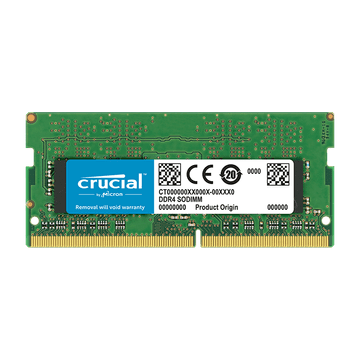 Crucial 8GB DDR4-2400 SODIMM PC4-19200 CL17, 1.2V Single Ranked