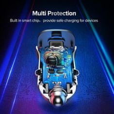 Ugreen Avtopolnilec USB + USB-C PD 18W siv - box