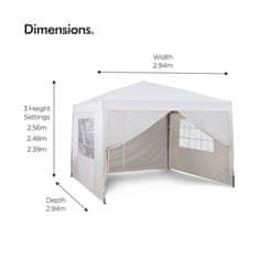 VonHaus Pop Up paviljon 3 x 3m Ivory