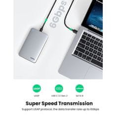 Ugreen 2.5 SATA ohišje za disk srebrn + USB-C-USB-A kabel - box