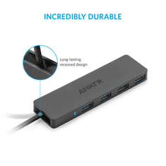 Ultra Slim 4-port USB 3.0 hub črn