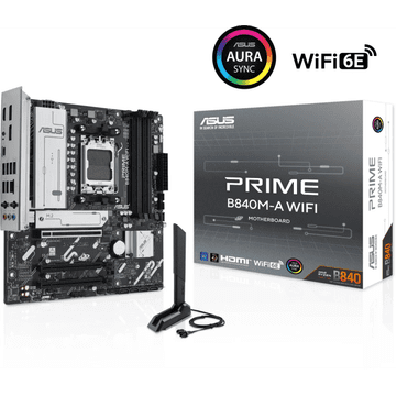 ASUS PRIME B840M-A WIFI, DDR5, SATA3, USB3.2Gen2, DP, 2.5GbE, WiFi 6E, AM5 mATX