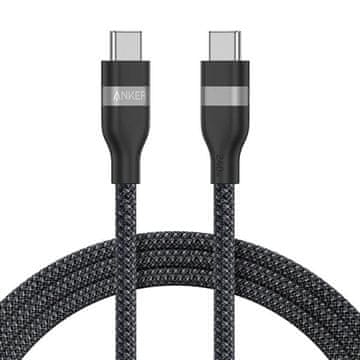 Anker Pleteni USB-C na USB-C kabel 240 W, 1,8m, črn