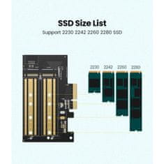 Ugreen 70504 M2 / M.2 NVME na PCI-E 3.0 razširitvena kartica z M.2 SATA podporo
