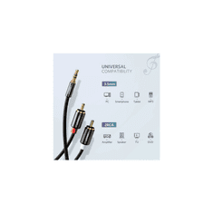 Ugreen 3,5 mm moški na 2RCA moški avdio kabel 2M - 10584