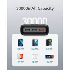 VEGER Prenosna baterija L30 30000 mAh, črna